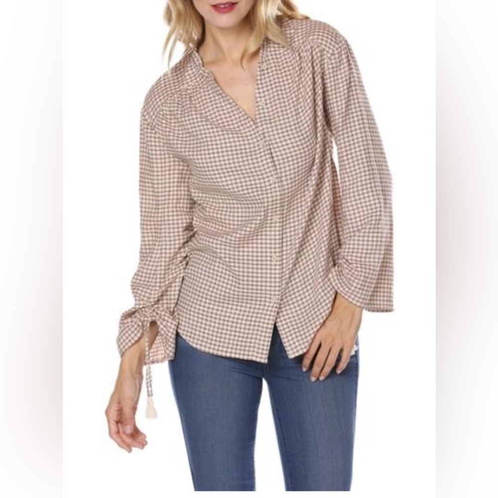 Paige Torin Check Blouse Sz Small